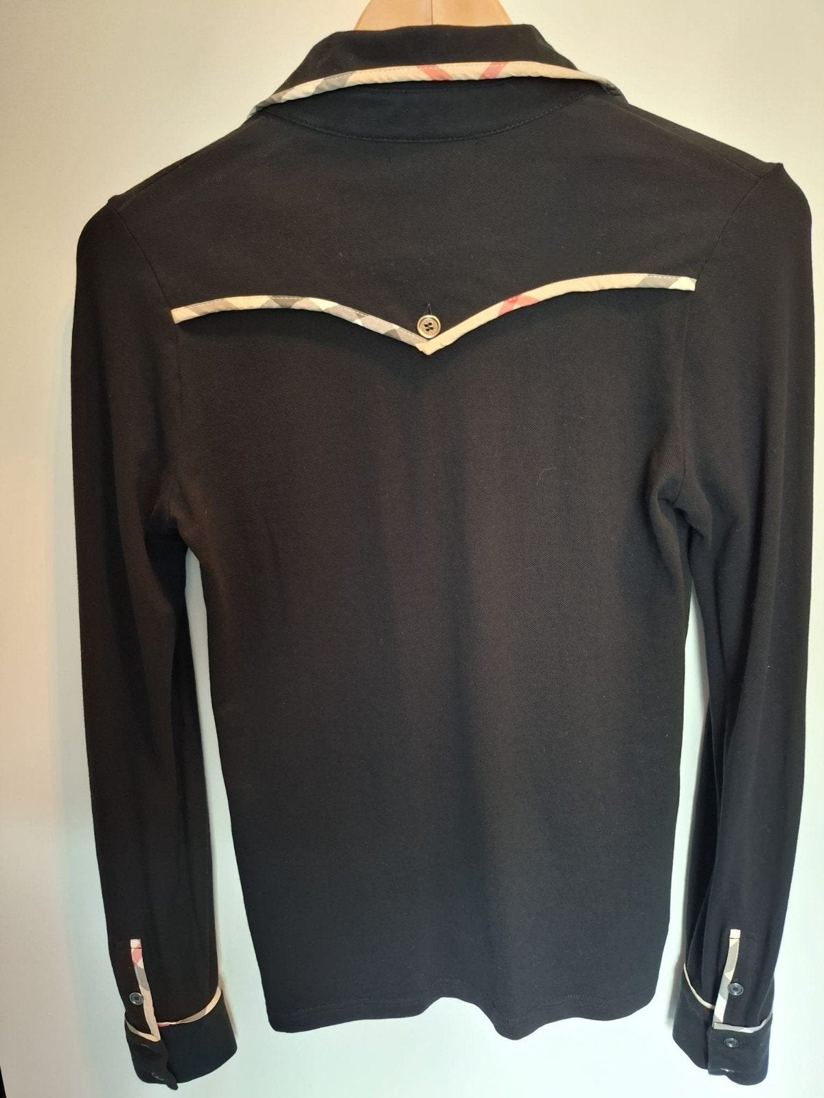 Burberry Poloshirt Lange Mouw Zwart Maat S, Zwart, Ophalen of Verzenden, Burberry, Lange mouw