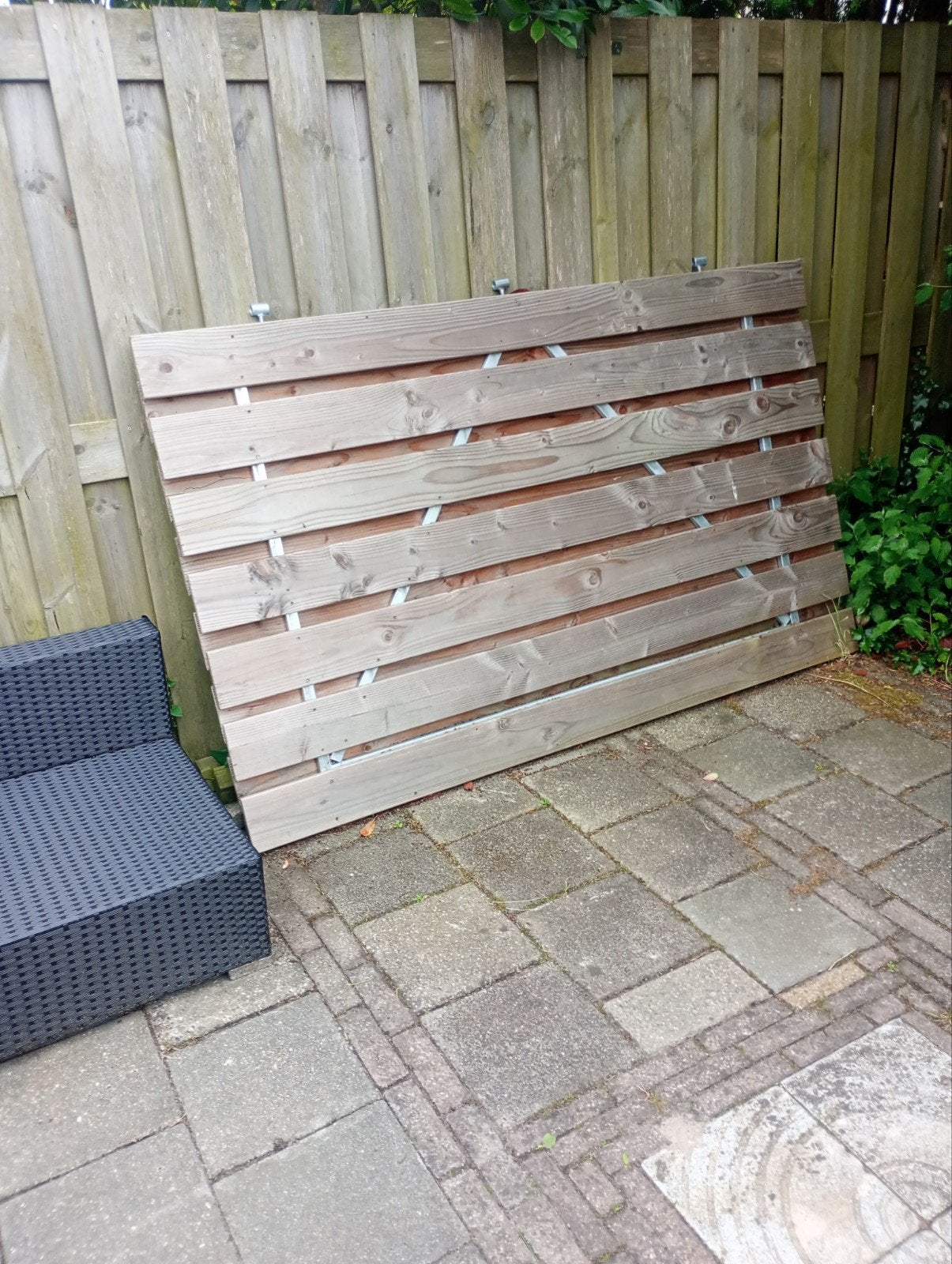 tuinpoort 195 hoog120 breed roestvrij incl ophangogen duimen, Tuin en Terras, Tuinpoorten, Ophalen, Gebruikt, 100 tot 150 cm, 150 tot 200 cm