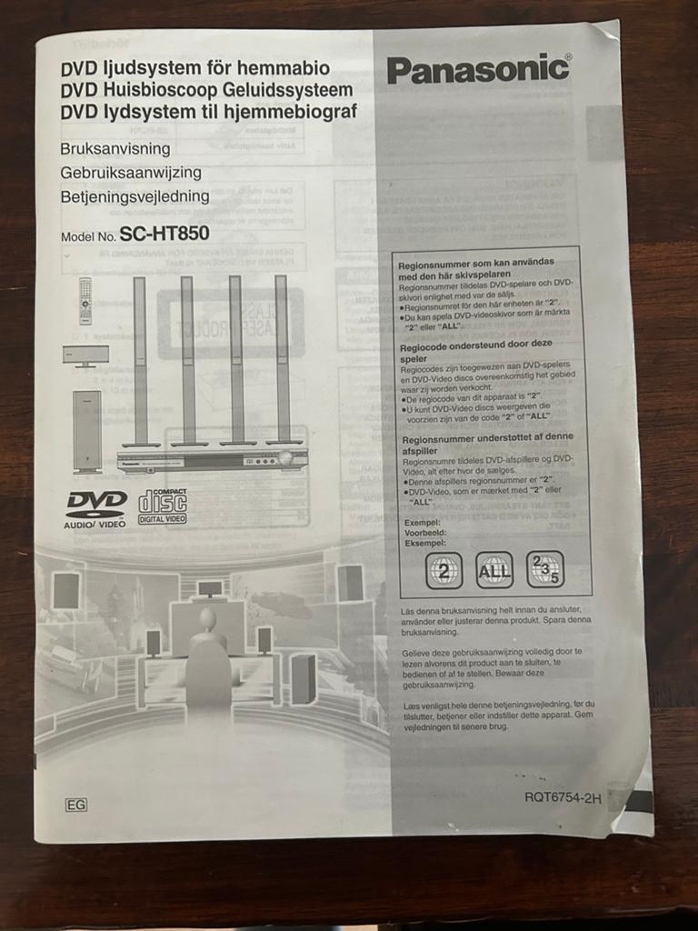 Panasonic SC-HT850 DVD Huisbioscoop Geluidssysteem, Audio, Tv en Foto, Home Cinema-sets, Gebruikt, Panasonic, 70 watt of meer