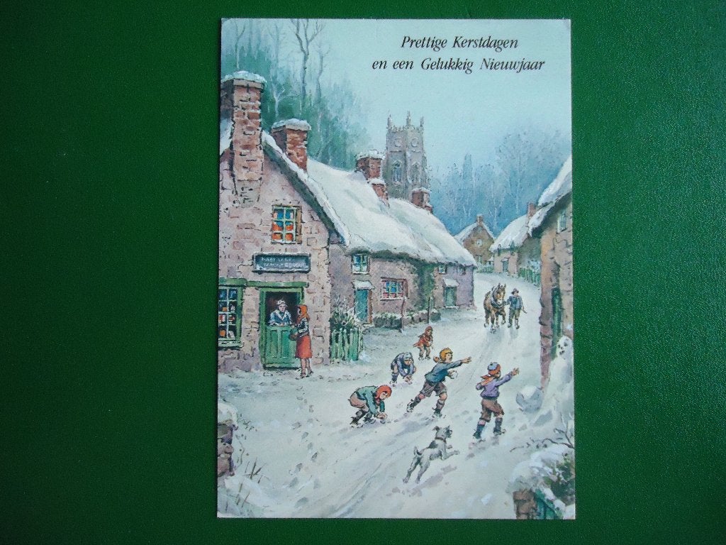 (399) Kinderkaart: Samen spelen in de sneeuw, Verzamelen, Verzenden, 1980 tot heden, Gelopen, Kinderen