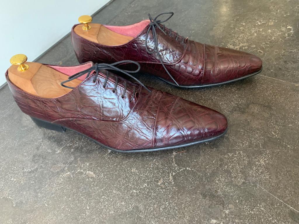 Pépé Milan croco schoenen 45, Kleding | Heren, Schoenen, Bruin, Ophalen of Verzenden, Zo goed als nieuw, Pépé Milan