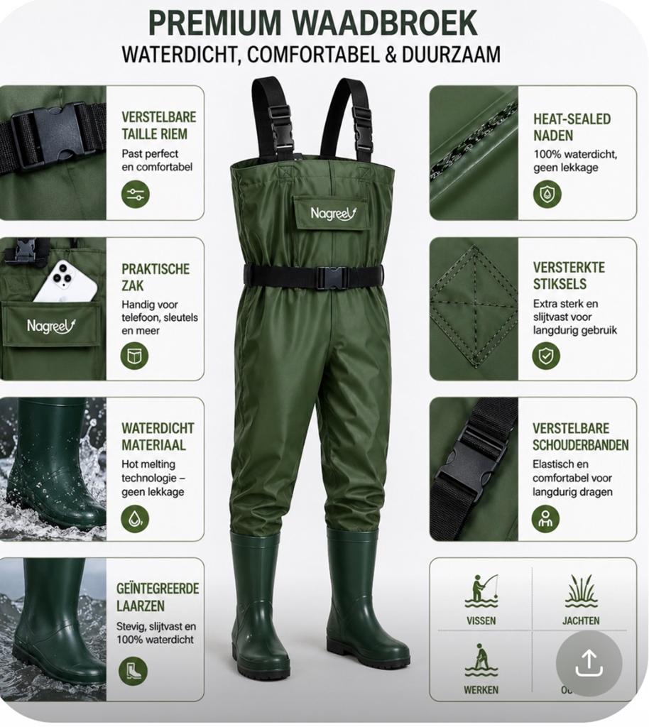 Nieuwe Premium Waadbroek - Maat 40, Ophalen of Verzenden, Nieuw, Kleding