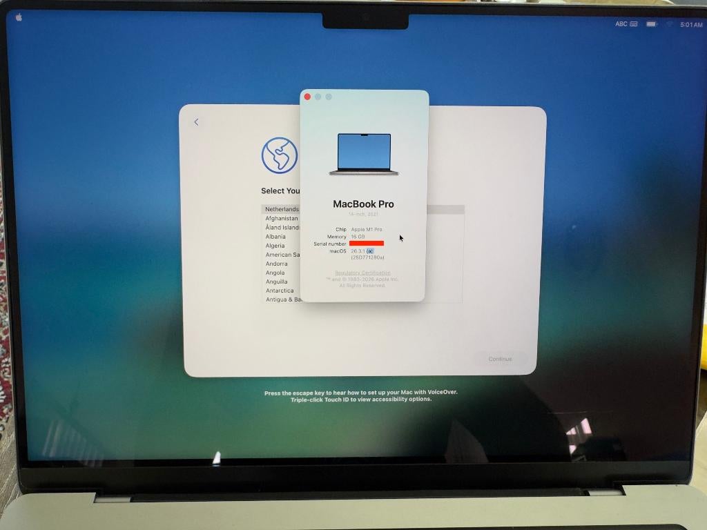 Apple MacBook Pro 2021 14" M1 Pro 16GB ram, 512GB ssd, Grijs, Computers en Software, Apple Macbooks, Qwerty, 13 inch, 512 GB, Zo goed als nieuw