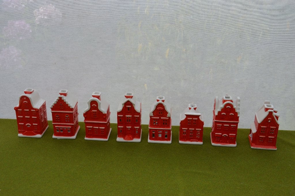 Postcode loterij huisjes nrs 1 t/m 8 compleet met lichtjes, Diversen, Kerst, Ophalen of Verzenden, Nieuw