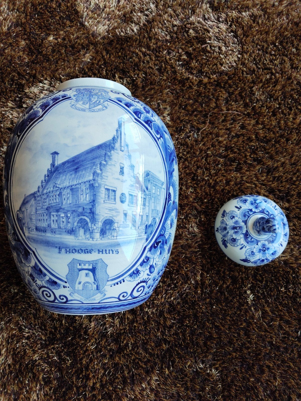 Delfts Blauwe vaas 't Hooge Huys Alkmaar 30 cm, Ophalen