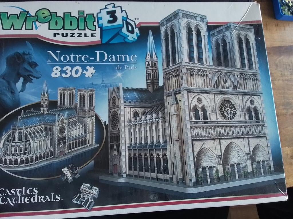 Wrebbit 3D Puzzel Notre-Dame de Paris (830 stukjes), Ophalen, 500 t/m 1500 stukjes, Zo goed als nieuw, Rubik's of 3D-puzzel
