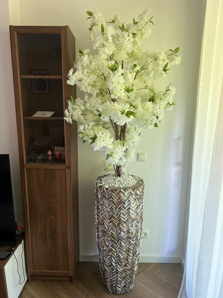 Mooi schelpenvazen met bloesemboom, Ophalen of Verzenden, Nieuw