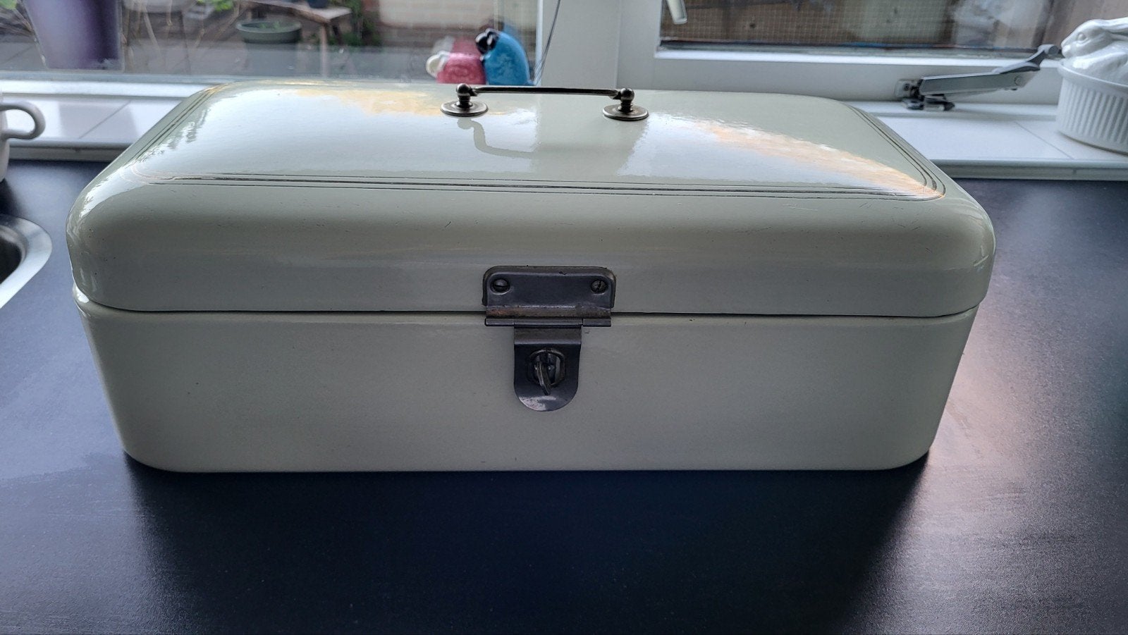 vintage brood bewaar trommel., Ophalen, Gebruikt, Minder dan 50 cm, Minder dan 35 cm