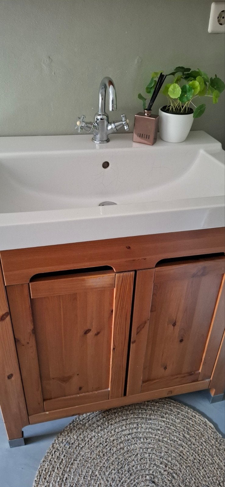 Wastafel 80 cm inclusief spiegelkast, Huis en Inrichting, Badkamer | Badkamermeubels, Ophalen, Gebruikt, 50 tot 100 cm, Minder dan 100 cm