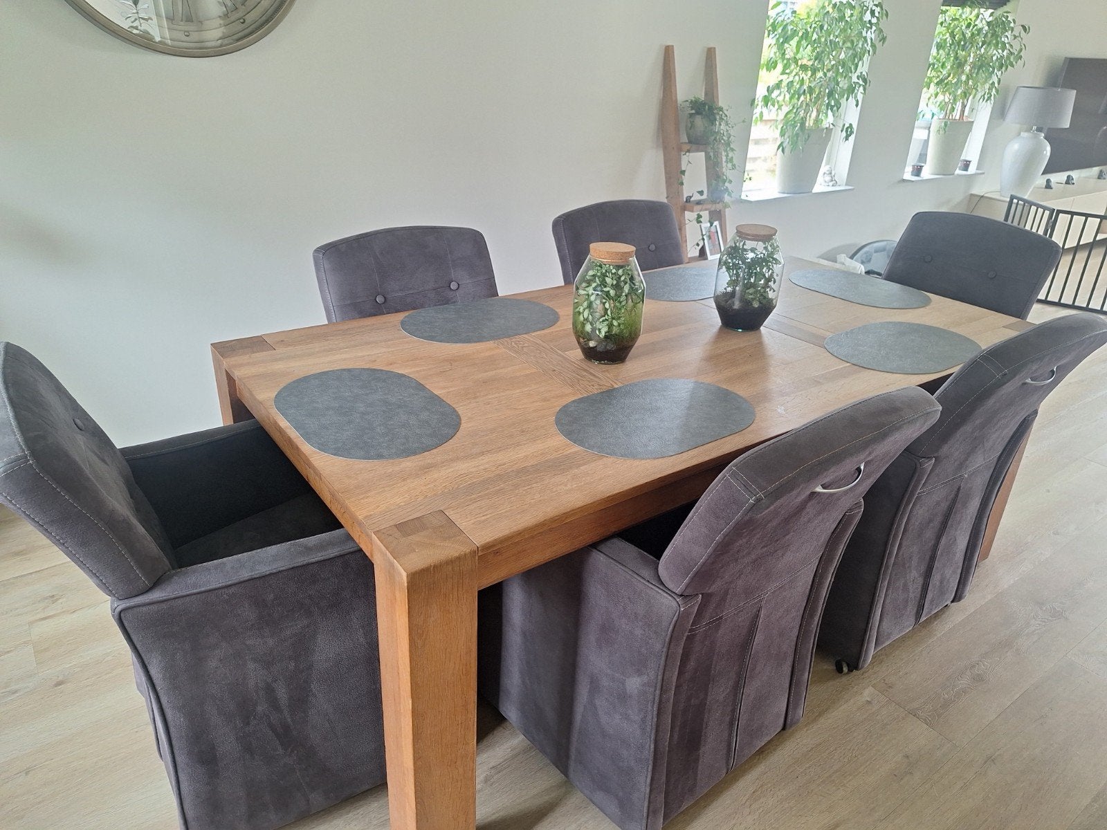 Eethoek met 6 stoelen, Huis en Inrichting, Complete eetkamers, Ophalen, Gebruikt, 4 tot 6 stoelen