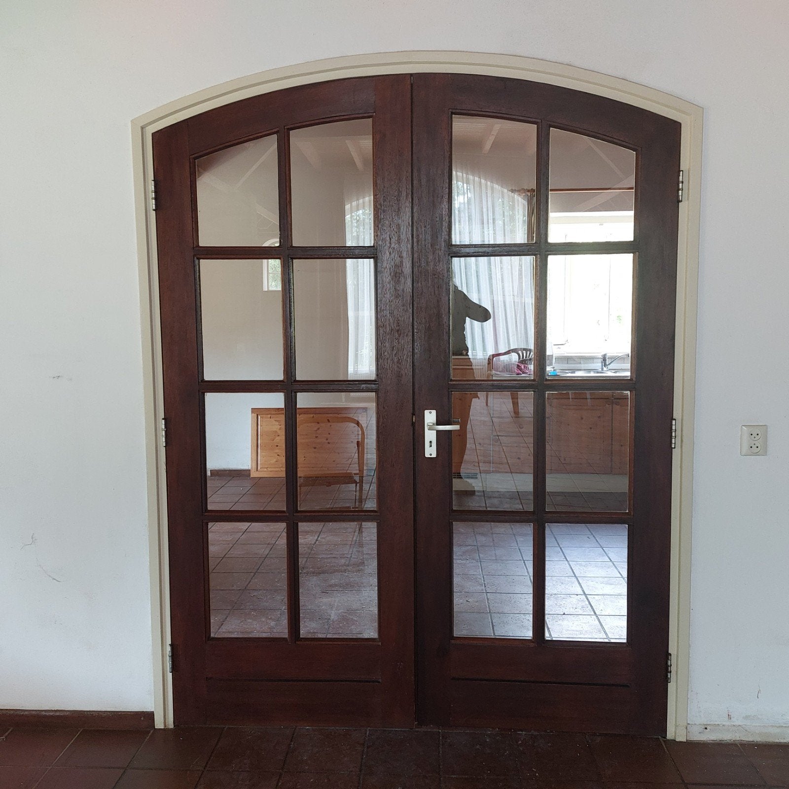 Houten deuren met Glas - Klassieke Stijl, Gebruikt, Buitendeur, 200 tot 215 cm, Glas