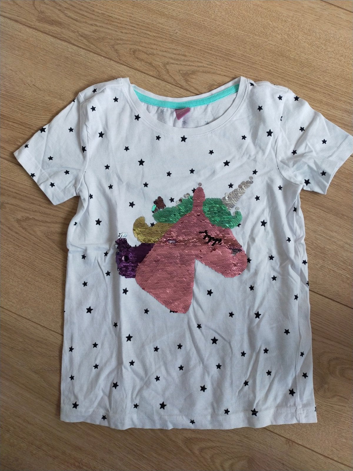 Zgan! Mooi wit shirt met omkb pailletten van Dopodopo!Mt 128, Meisje, Ophalen of Verzenden, Zo goed als nieuw, Dopodopo
