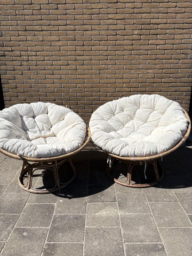 Rotan lounge stoel (papasan), Rotan, Zo goed als nieuw, Stoel, Ophalen