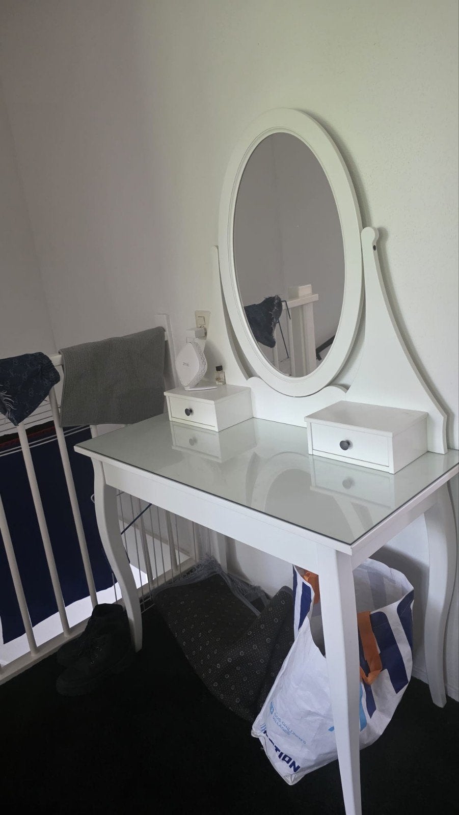 Ikea Hemnes kaptafel/toilettafel wit zgan, Ophalen, Zo goed als nieuw, 50 tot 100 cm, Minder dan 100 cm