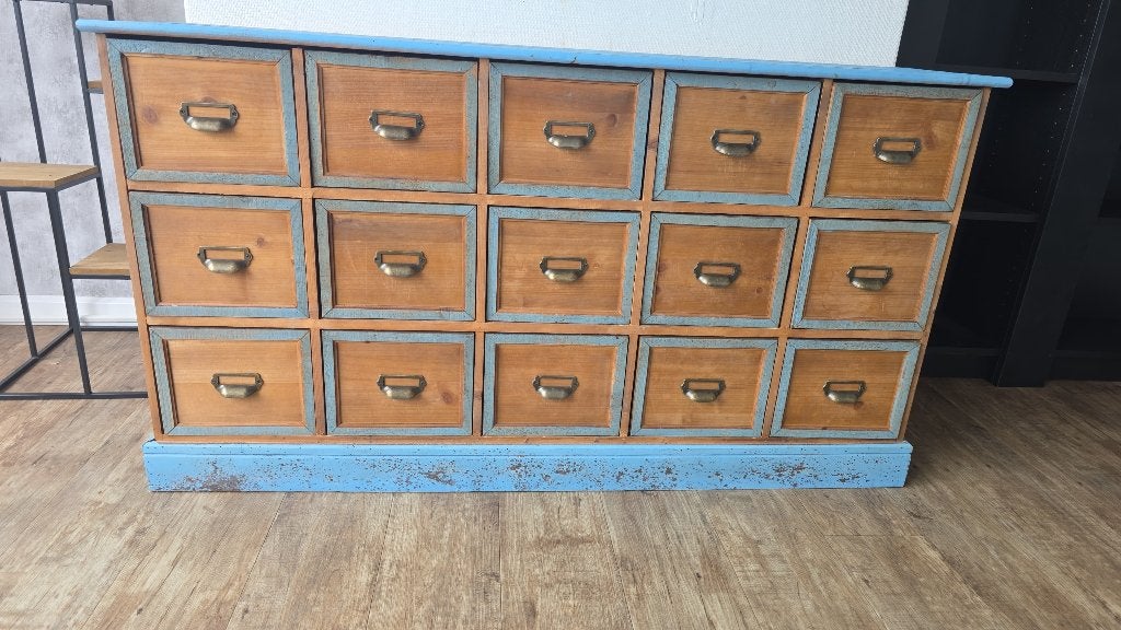 blauwe kast, Huis en Inrichting, Ophalen, 100 tot 150 cm, Zo goed als nieuw, Minder dan 100 cm