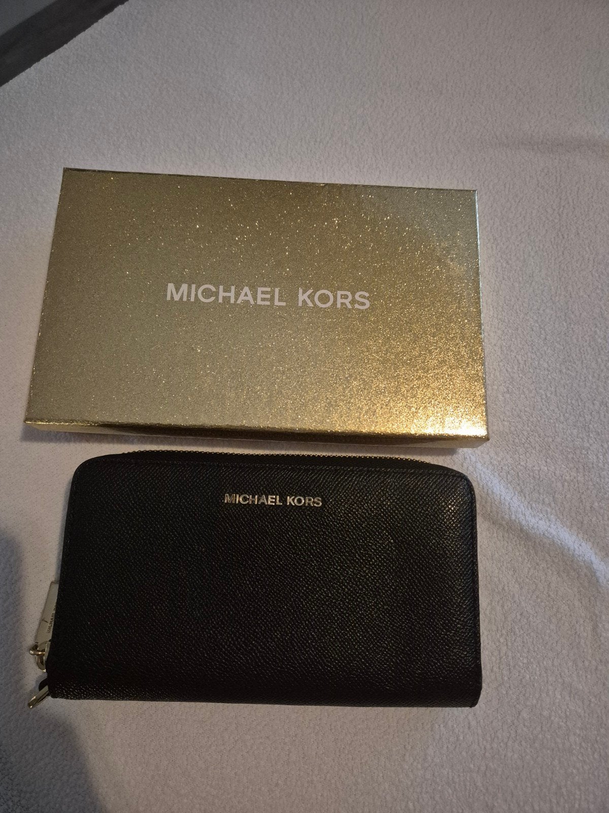 Michael Kors portemonnee zwart met gouden rits, Ophalen of Verzenden, Zo goed als nieuw, Zwart, Overige merken