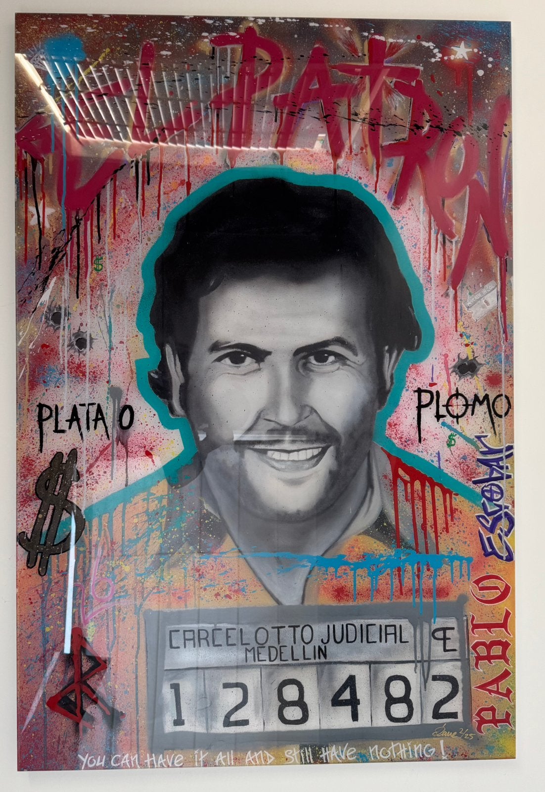Uniek Pablo Escobar/ El Patron Pop-Art Kunstwerk, Ophalen