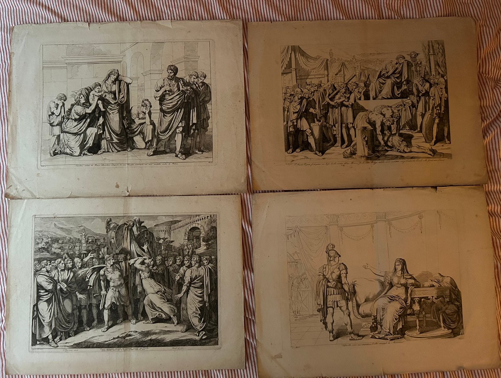 4 originele 19e-eeuwse etsen Bartolomeo Pinelli – 1817–1819, Ophalen of Verzenden, Voor 1940, Overige onderwerpen, Prent