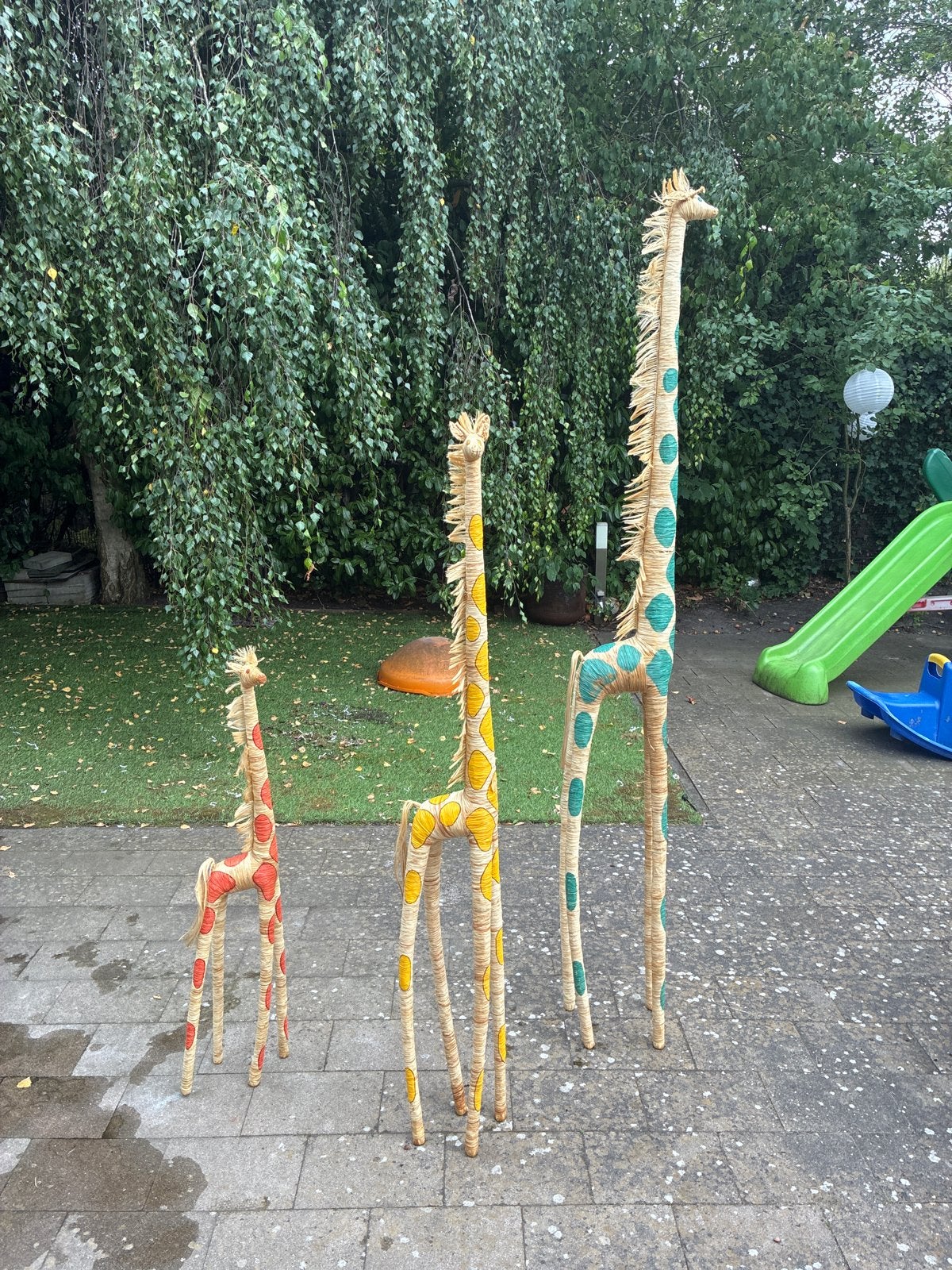 Zelfgemaakte Giraffen Decoratie Set - 3 Stuks, Gebruikt, Meerkleurig, Overige stijlen, Ophalen of Verzenden