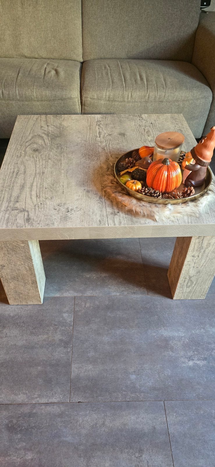 Salontafel en eettafel met metalen kruispoot en tv meubel., 50 – 75, Robuust, industrieel, Gebruikt, 50 tot 100 cm