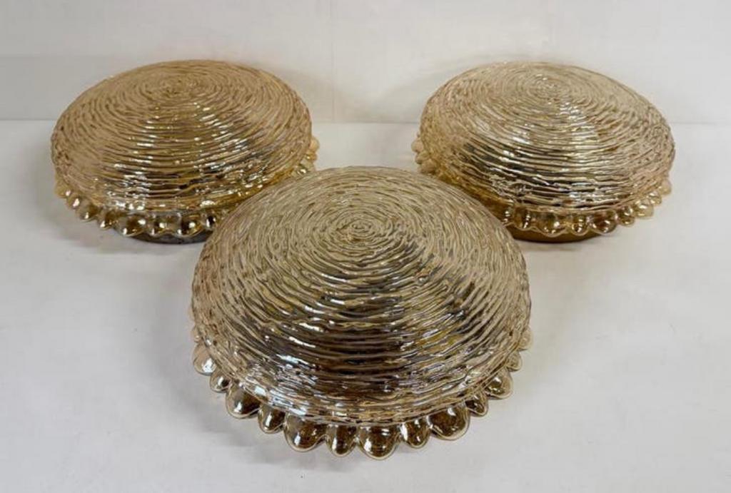 Mid century plafonnière Helena Tynell Glashütte Limburg goud, Huis en Inrichting, Lampen | Plafondlampen, Ophalen of Verzenden