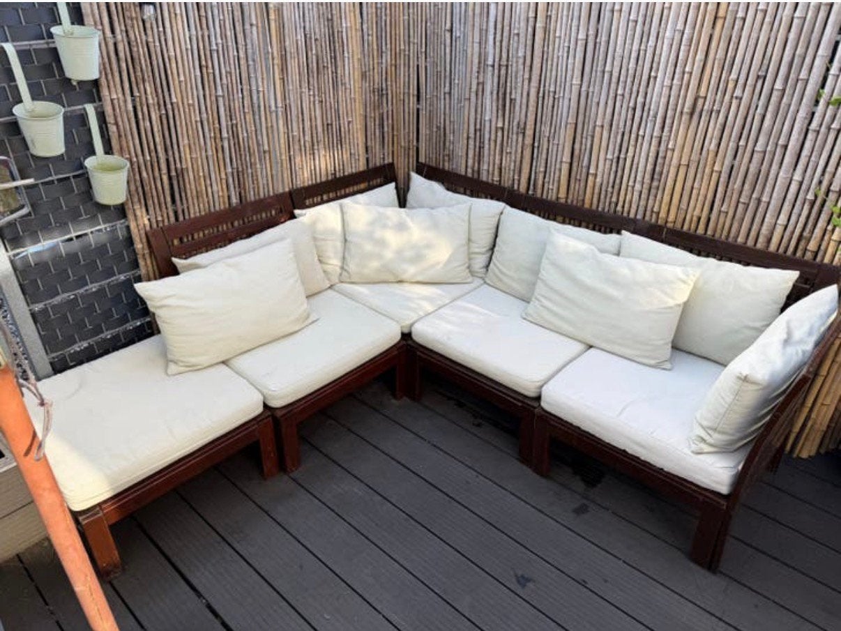 Ikea applaro lounge set tuin bank modulair set nammaro beige, Ophalen, Gebruikt, Hout