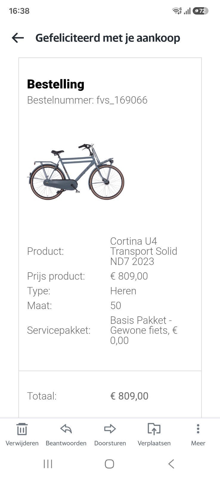 Foto 6 van Cortina U4 Transport fiets | mt 50 | mat grijsblauw