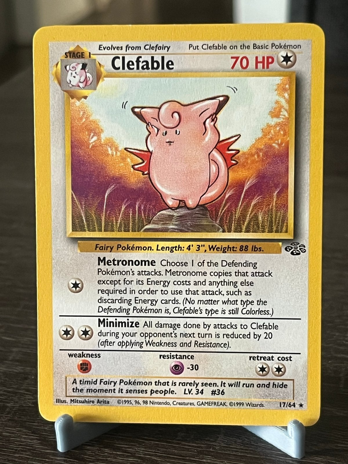Clefable (17/64) - Jungle - NM, Ophalen of Verzenden, Zo goed als nieuw, Losse kaart