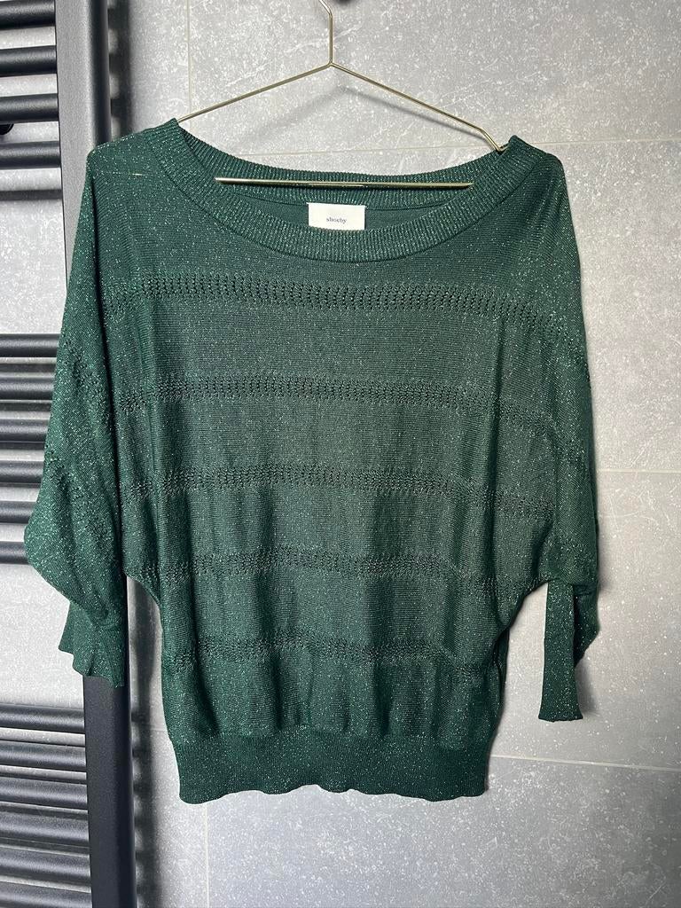 Donkergroene glitter trui - Shoeby - maat S, Ophalen of Verzenden, Zo goed als nieuw, Maat 36 (S), Groen