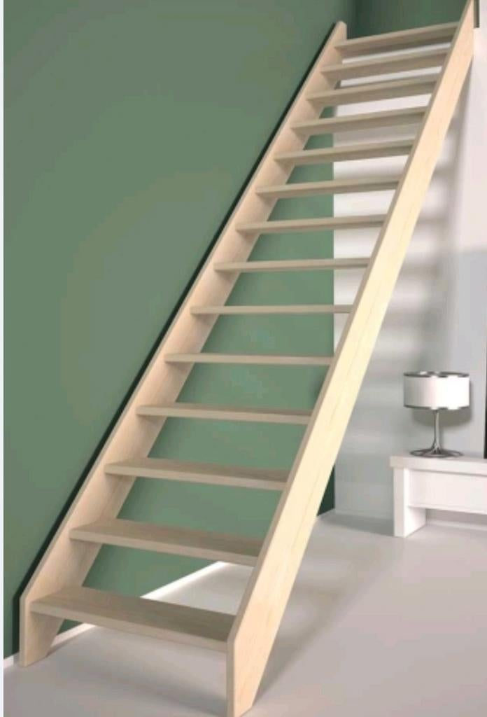 Nieuwe houten Molenaarstrap  _ Steektrap,, Doe-het-zelf en Verbouw, Ladders en Trappen, Ophalen, Nieuw, Trap, 2 tot 4 meter