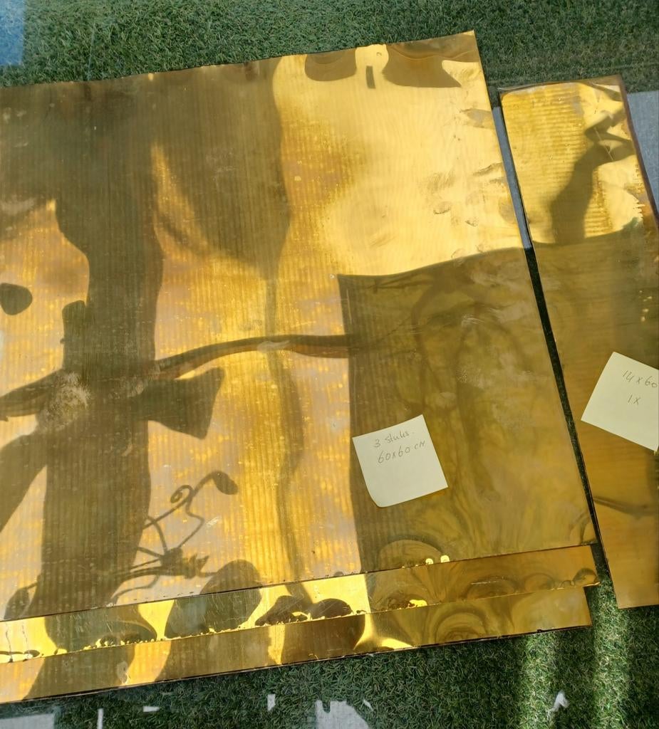 Messing platen 4 stuks, Doe-het-zelf en Verbouw, Metalen, Ophalen of Verzenden, Gebruikt, Koper of Messing
