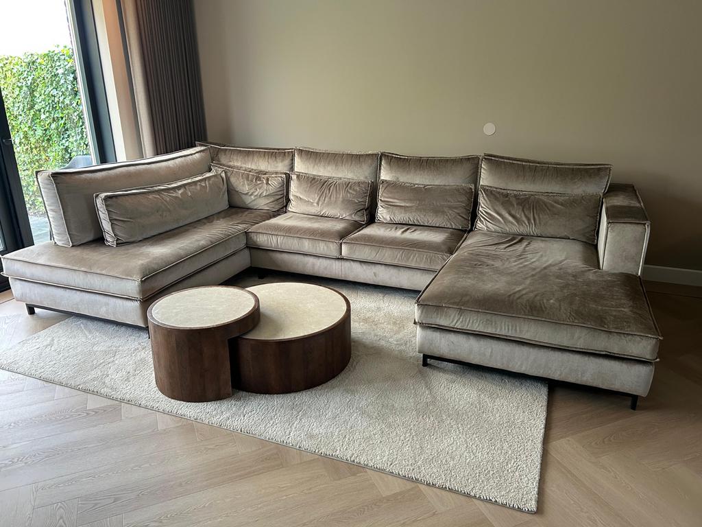 Zitmaxx Wonen U-bank Velvet/Velours - Z.G.A.N., Huis en Inrichting, Banken | Complete zithoeken, Ophalen, Zo goed als nieuw, Stof