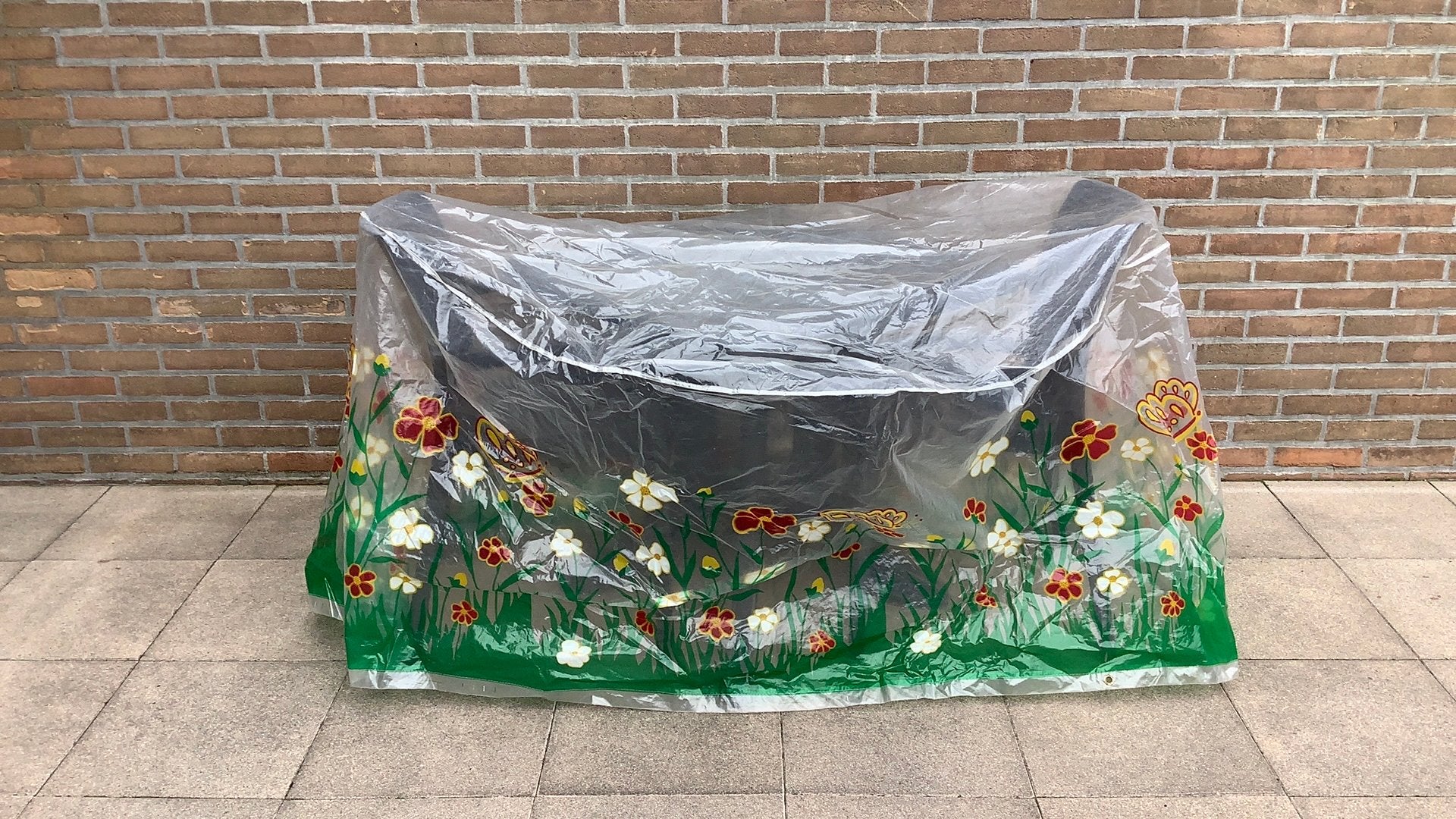 Plastic afdekhoes 155cm doorsnee voor zwembad / tuinset enz, Ophalen, Zo goed als nieuw