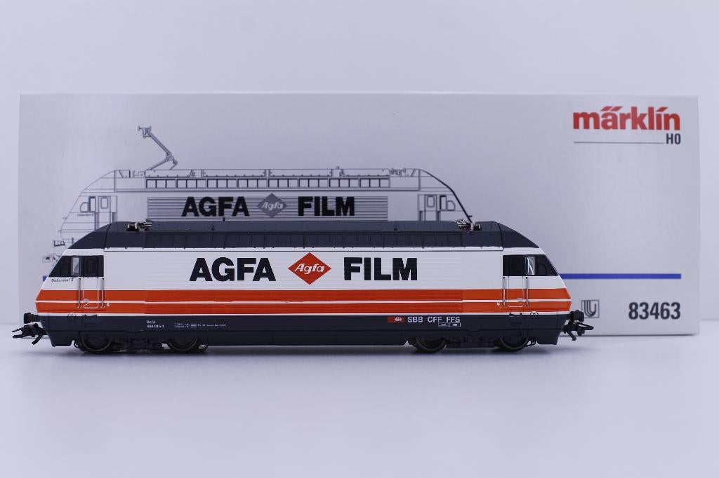 Marklin HO 83463 Re 460 van de SBB "Agfa film", Wisselstroom, Locomotief, Ophalen of Verzenden, Zo goed als nieuw