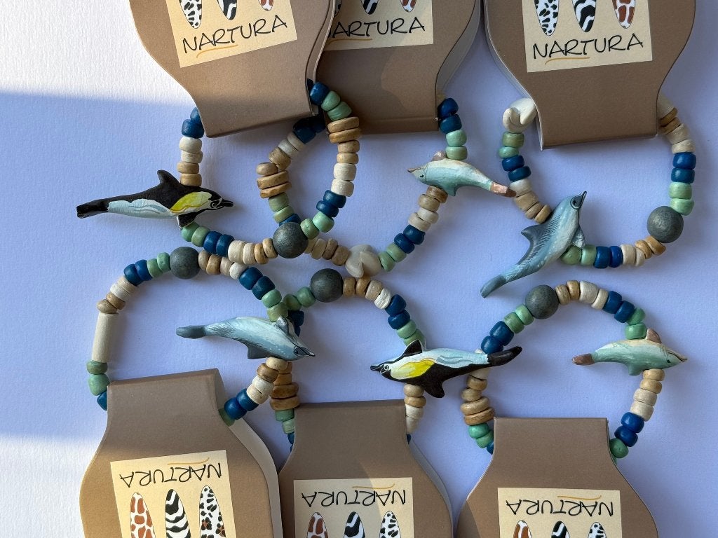 Houten kinder armband walvis orka dolfijn bultrug (per stuk), Meerkleurig, Nieuw, Handgemaakt, Natura