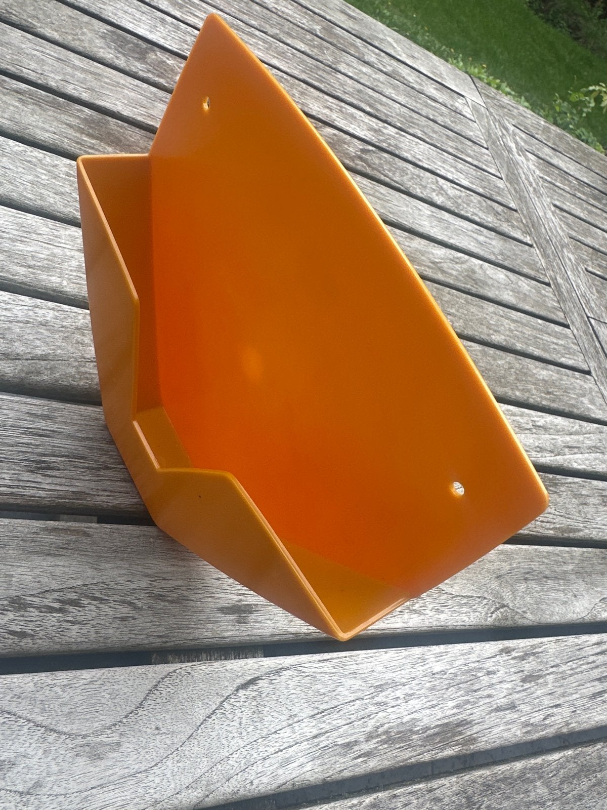 Vintage oranje wandhouder/koffiefilter, Huis en Inrichting, Ophalen, Vintage, Gebruikt, Kunststof