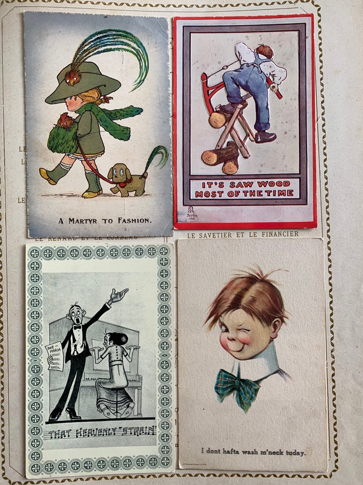 4x Humor (HE), Ophalen of Verzenden, Voor 1920, Ongelopen, Overige thema's