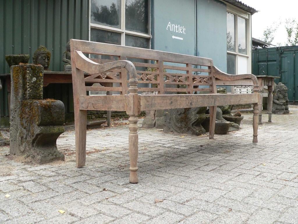 Antieke teak tuinbank stationsbank RB83 tuin terras bali, Antiek en Kunst, Ophalen of Verzenden