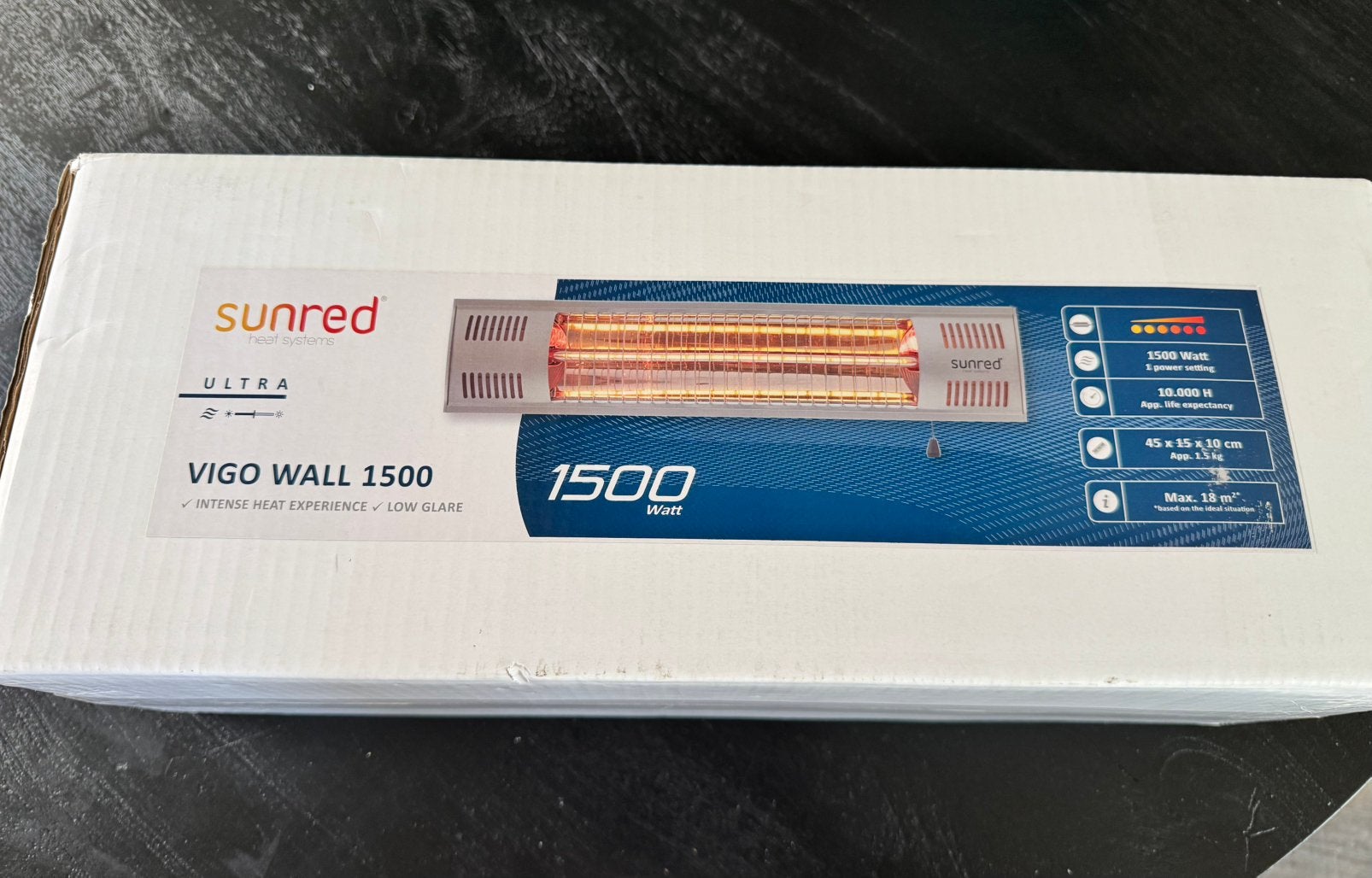 Nieuw! Sunred Vigo 1500 Wandheater, Ophalen of Verzenden, Nieuw, Elektrisch, Wand
