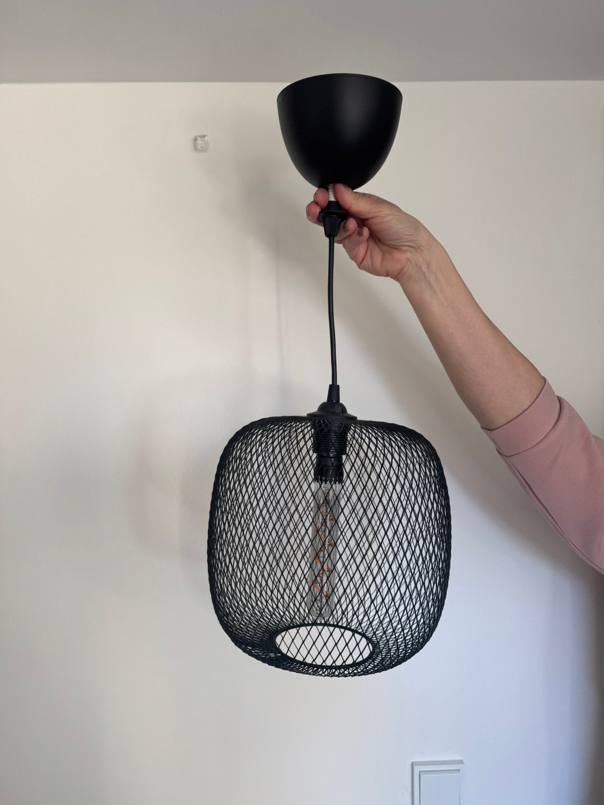 Zwarte hanglamp, Ophalen, Zo goed als nieuw, Minder dan 50 cm