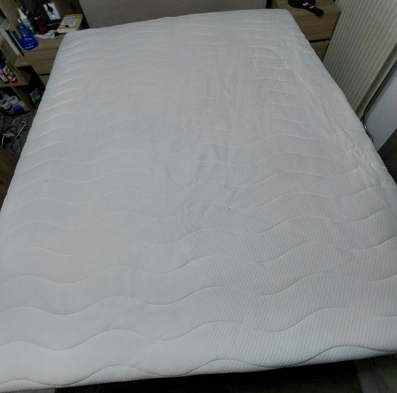 Tweepersoonsbed met lattenbodem en matras, Ophalen, Tweepersoons, Hout, 160 cm