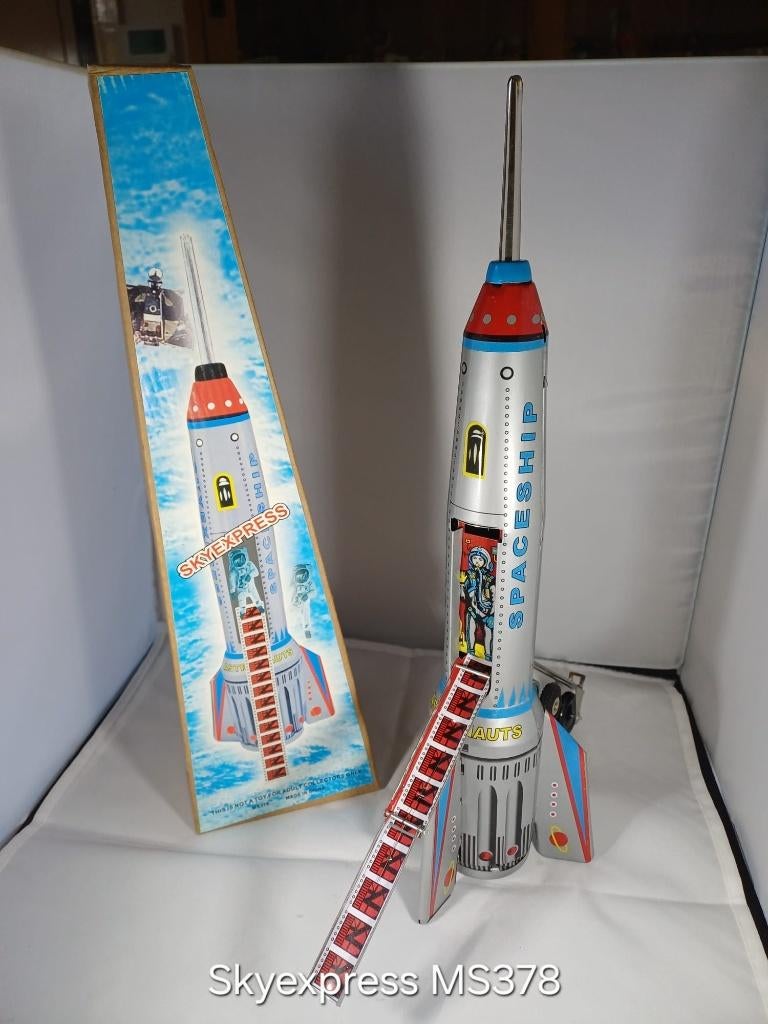 Blikken speelgoed SkyExpress spaceship, Antiek en Kunst, Antiek | Speelgoed, Ophalen of Verzenden