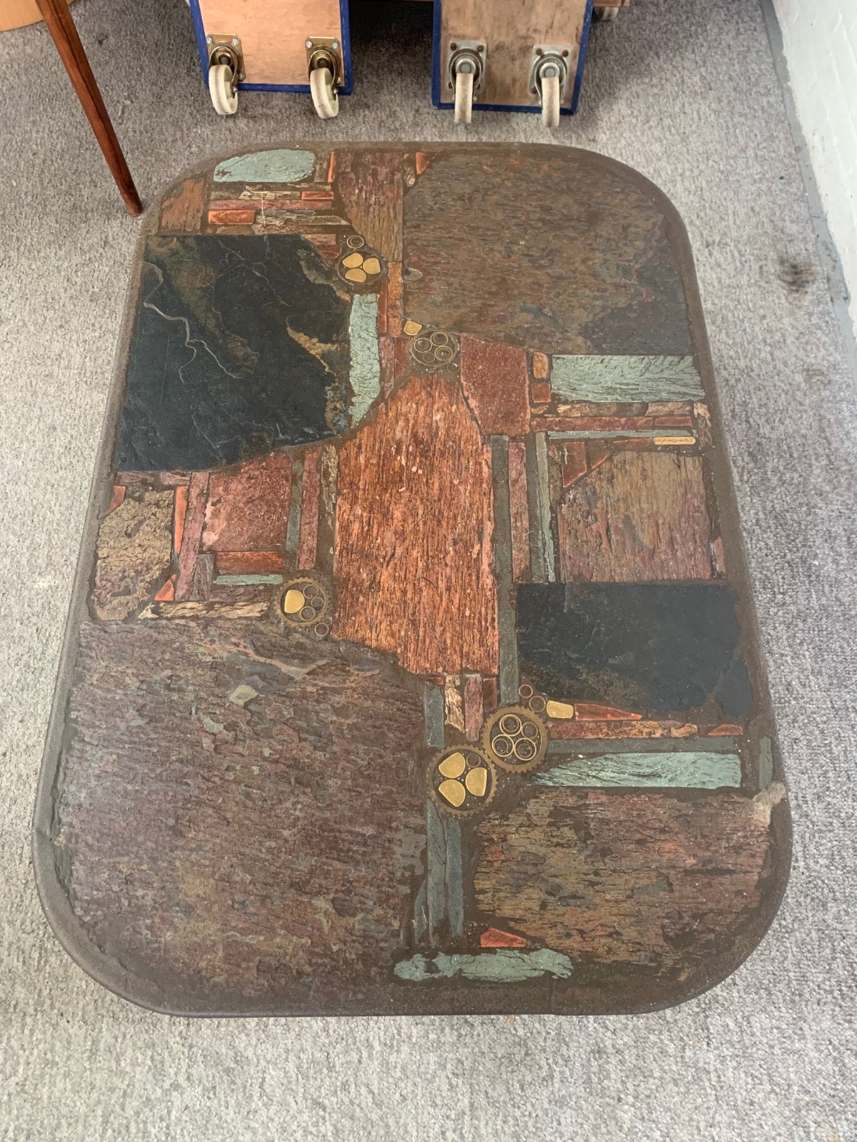 Kingma salontafel natuursteen tafel uit jaren 70., Huis en Inrichting, Tafels | Salontafels, Ophalen of Verzenden, Zo goed als nieuw