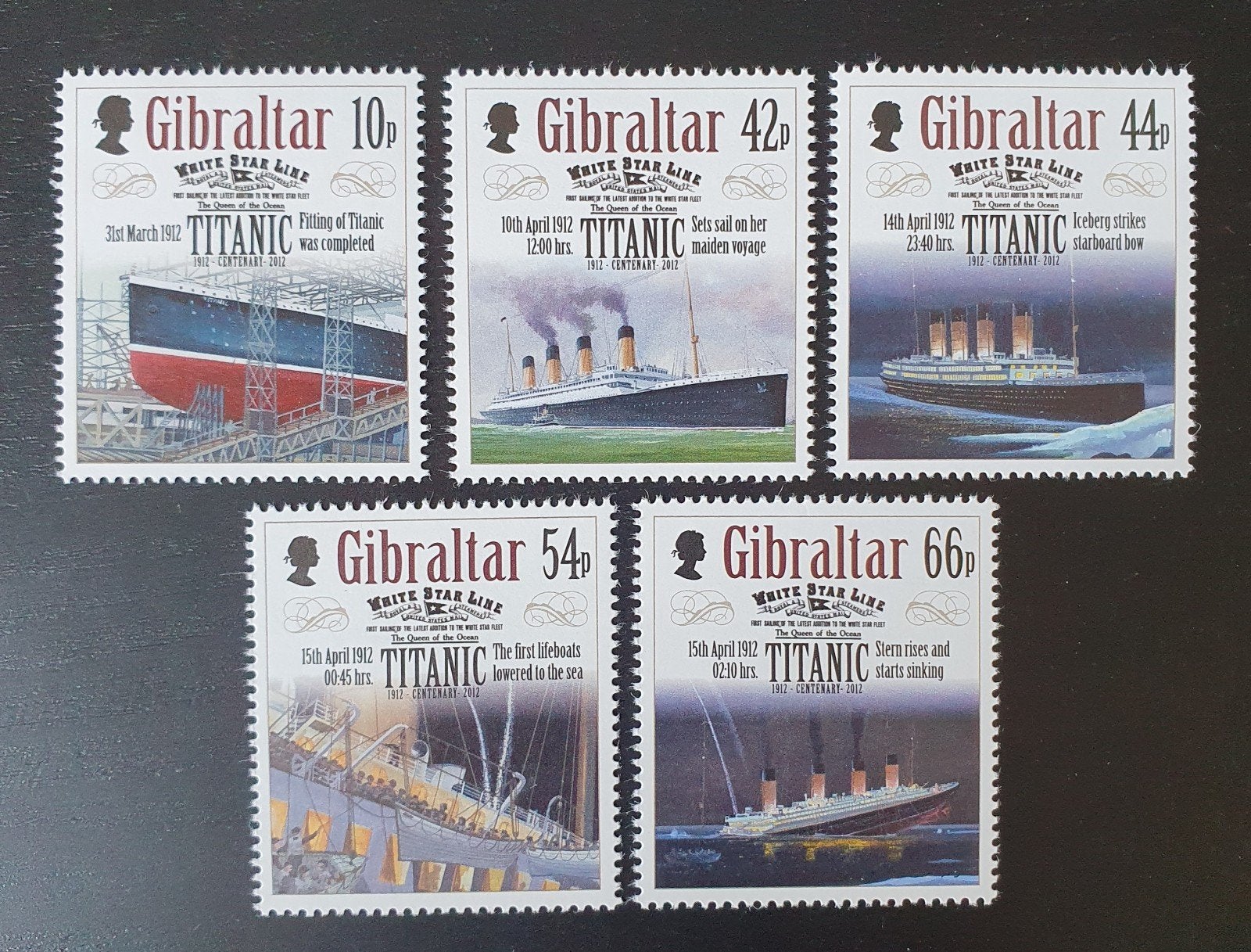 Gibraltar 2012 Titanic Schip Michel 1461-1465 postfris, Verzenden, Postfris, Overige thema's