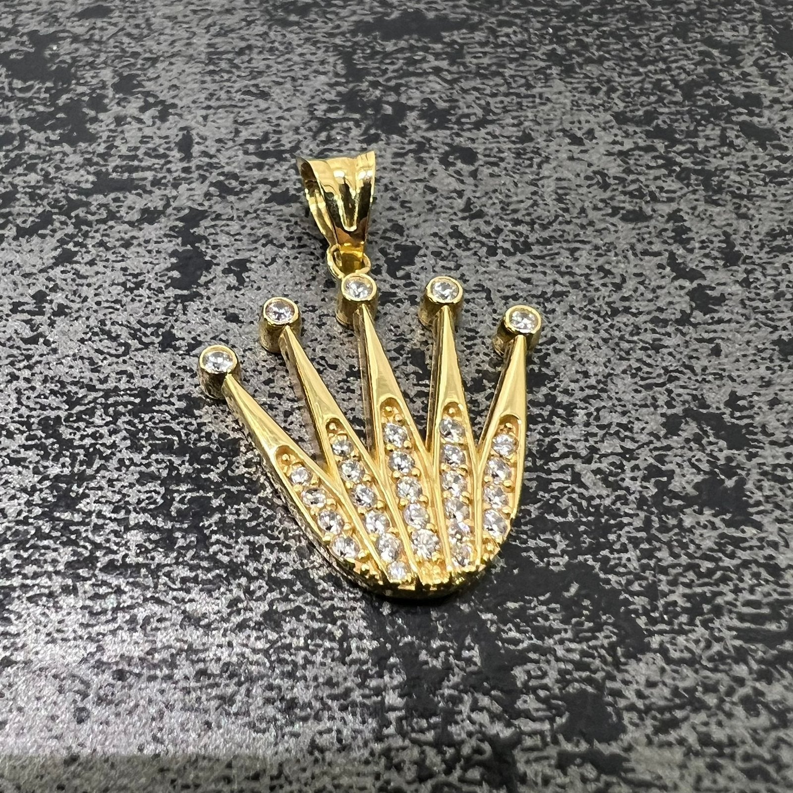 18 karaat gouden kroon hanger, Ophalen of Verzenden, Nieuw, Goud, Kruis of Symbool