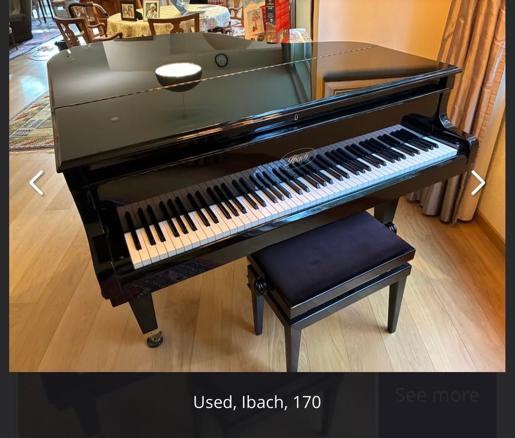 Ibach Vleugel - Zwart Hoogglans, Muziek en Instrumenten, Ophalen, Gebruikt, Zwart, Hoogglans