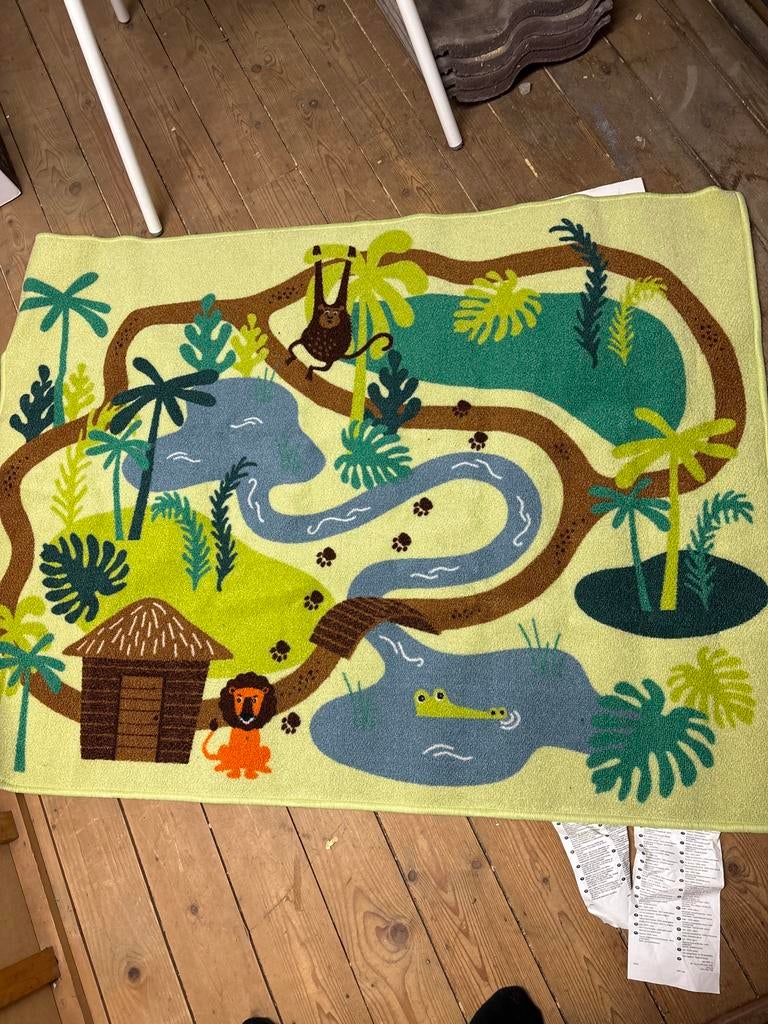 IKEA Kinder vloerkleed jungle dieren 133x100 cm, Ophalen of Verzenden, Zo goed als nieuw