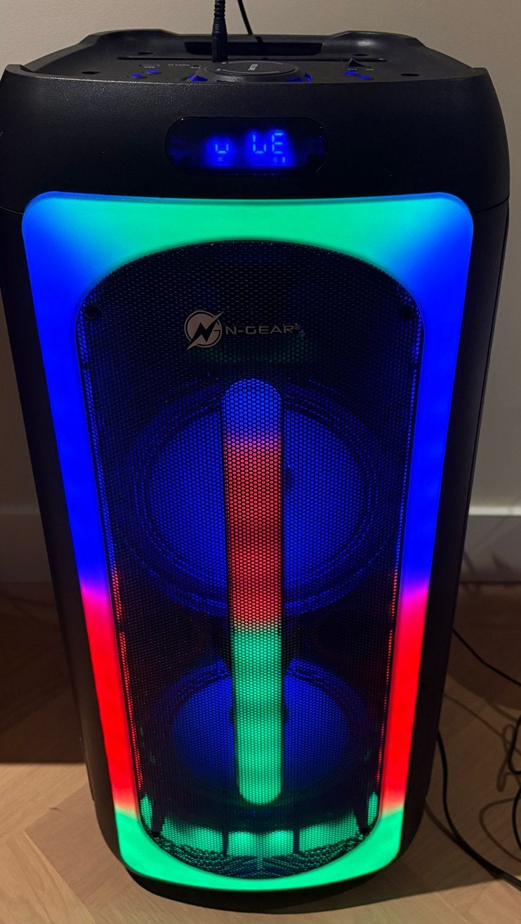 N-GEAR LGP 808 Party Speaker met Microfoons, Gebruikt, Party speaker, Afstandsbediening, Minder dan 60 watt