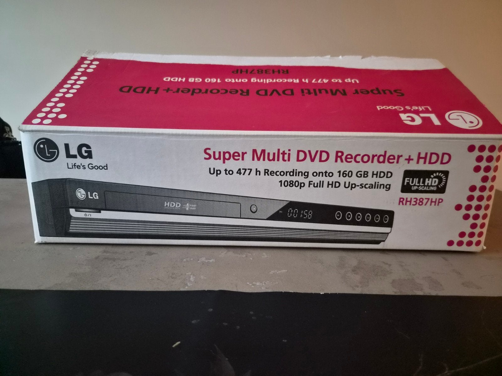 LG RH387HP Super Multi DVD Recorder + 160GB HDD (Full HD Up-, Met harddisk, Nieuw, Dvd-recorder, Ophalen of Verzenden