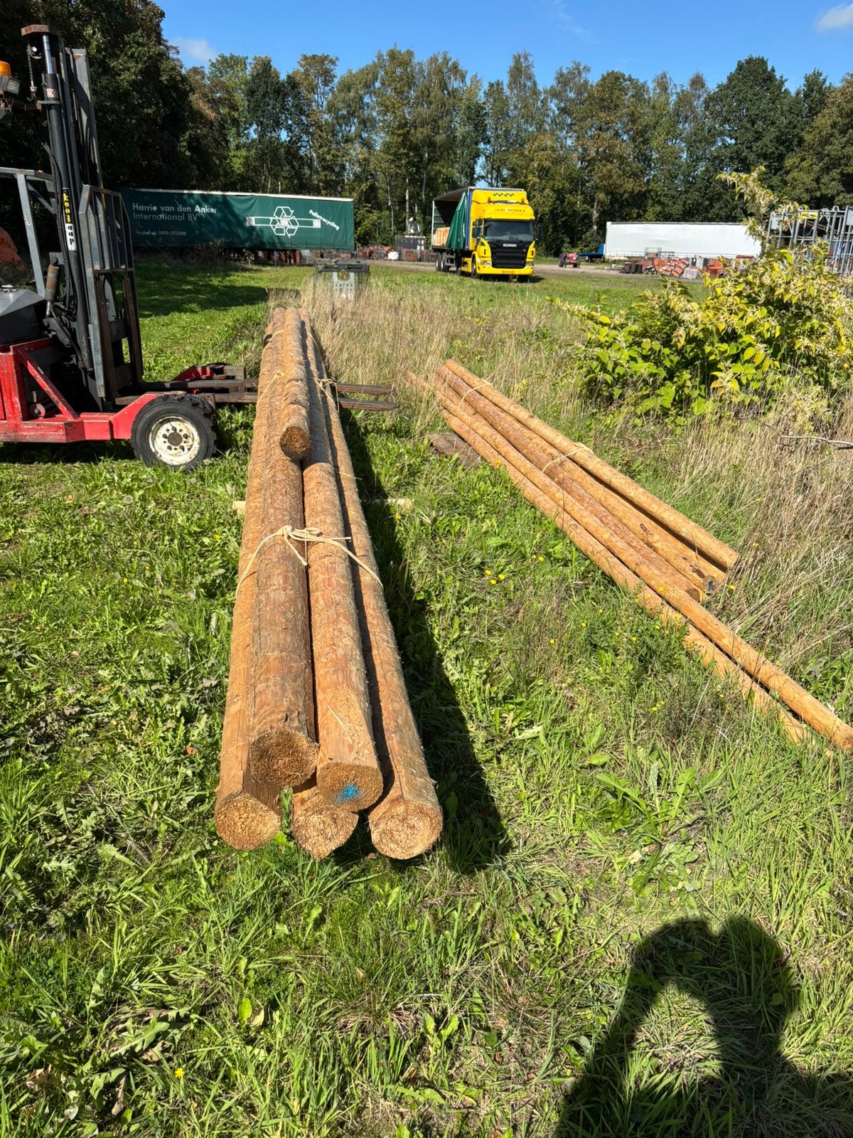 Rondhout sporen geschild, Tuin en Terras, Ophalen, Zo goed als nieuw, 250 cm of meer, Planken